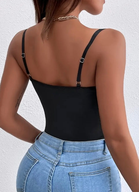 Body S con encajes negro y blanco